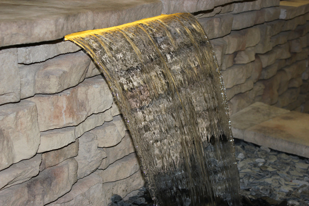 Fountain Built Into Retaining Wall