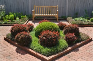 Bench and flowers