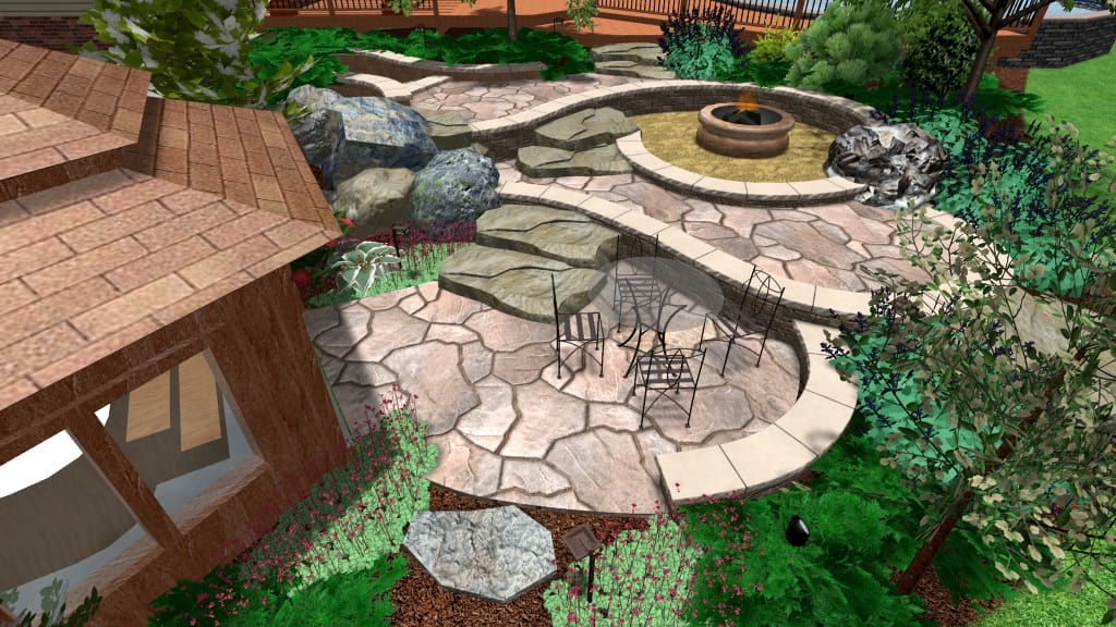 Design to Extend Space With Multi-Level Fire Pit