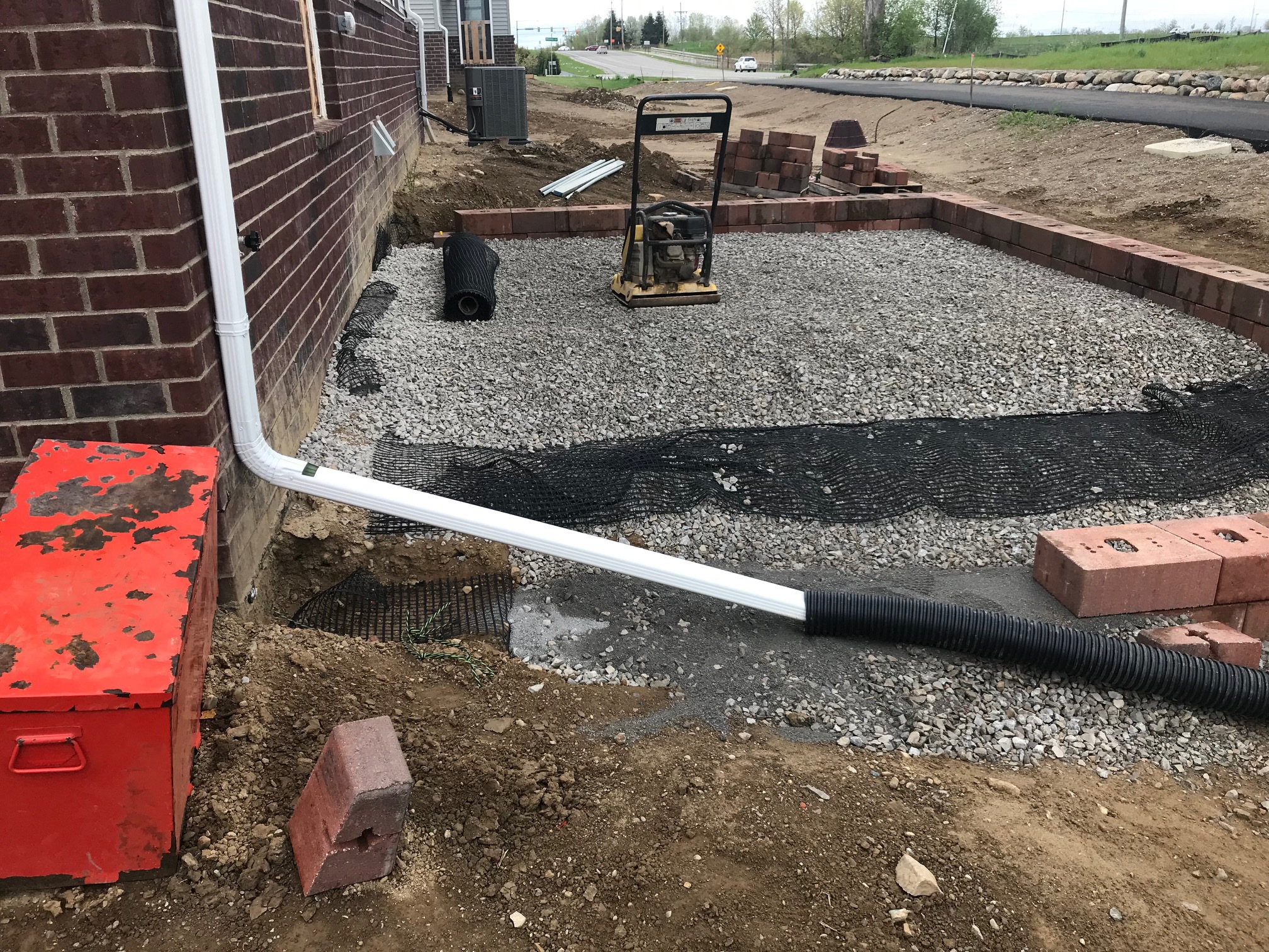 New patio being installed in the backyard.