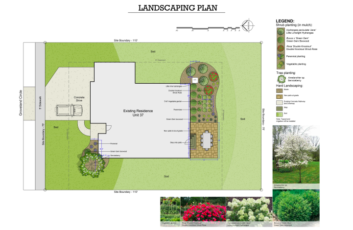 Landscape plan for newly constructed home.
