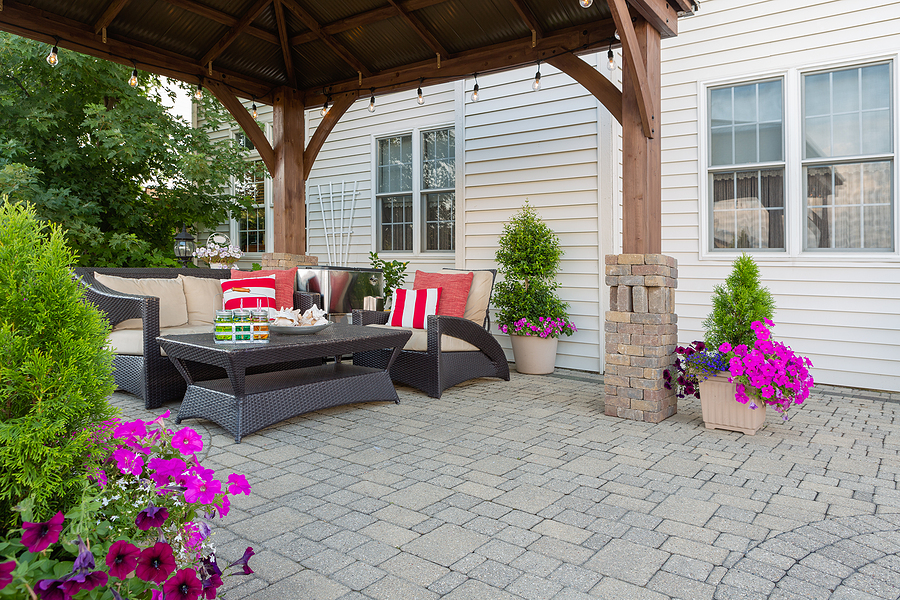 Beautiful paver patio with a pergola.