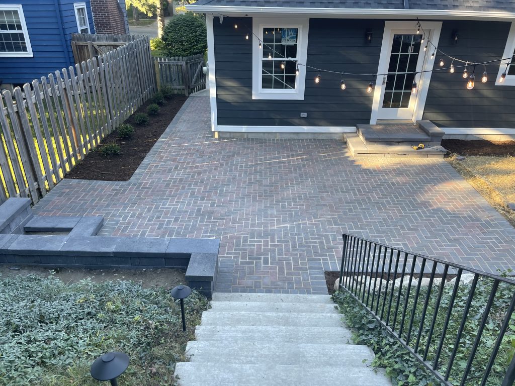Small Patio Red Brick With Pavers